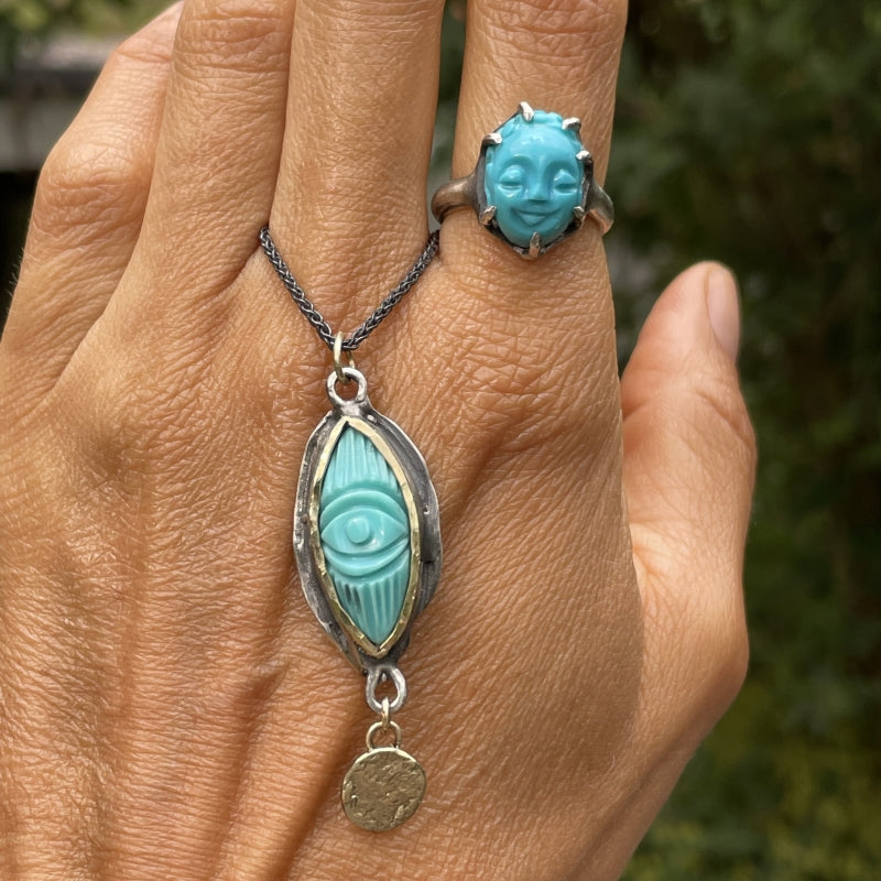 Necklace EYE with turquiose