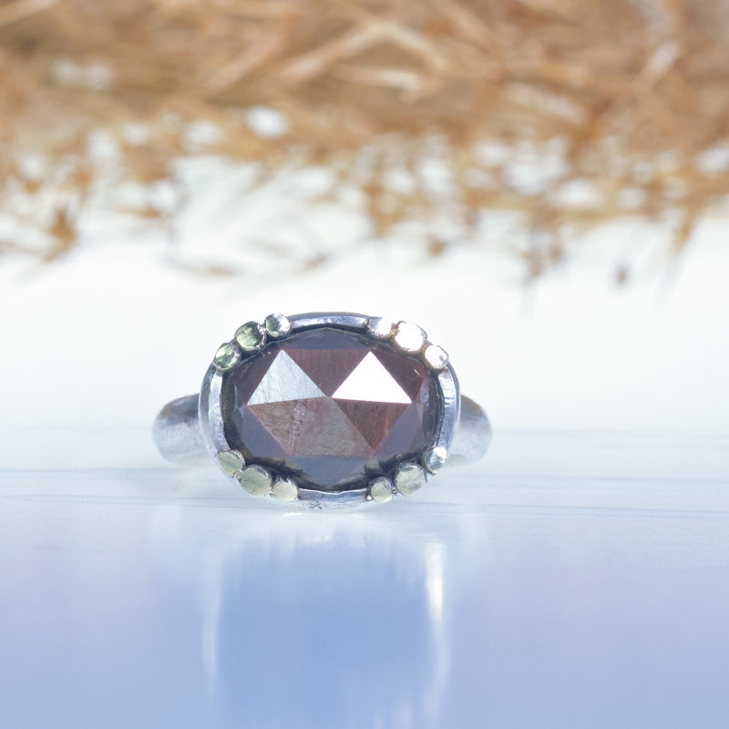 Ring with chocolate brown sapphire