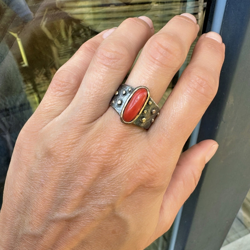 Ring with coral
