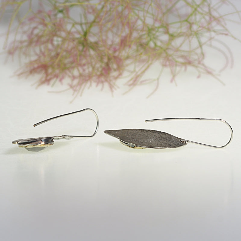 Earrings Drop with rainbow moonstone