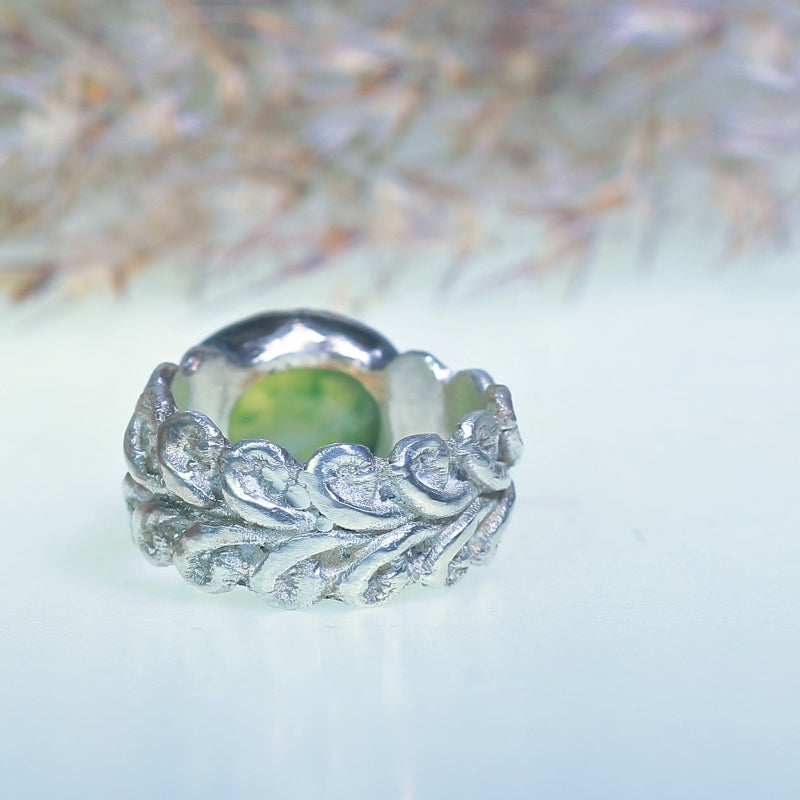Lace ring with grossular garnet