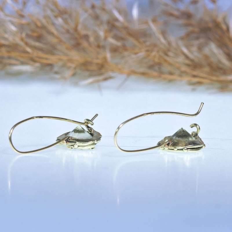 Gold earrings with Libyan desert glass
