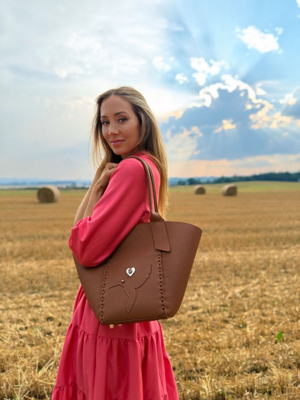 Bag Bella Large with silver heart and tourmaline