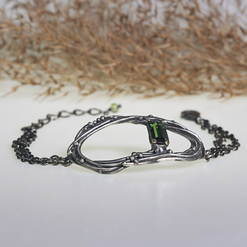 Bracelet Galaxy with green tourmaline