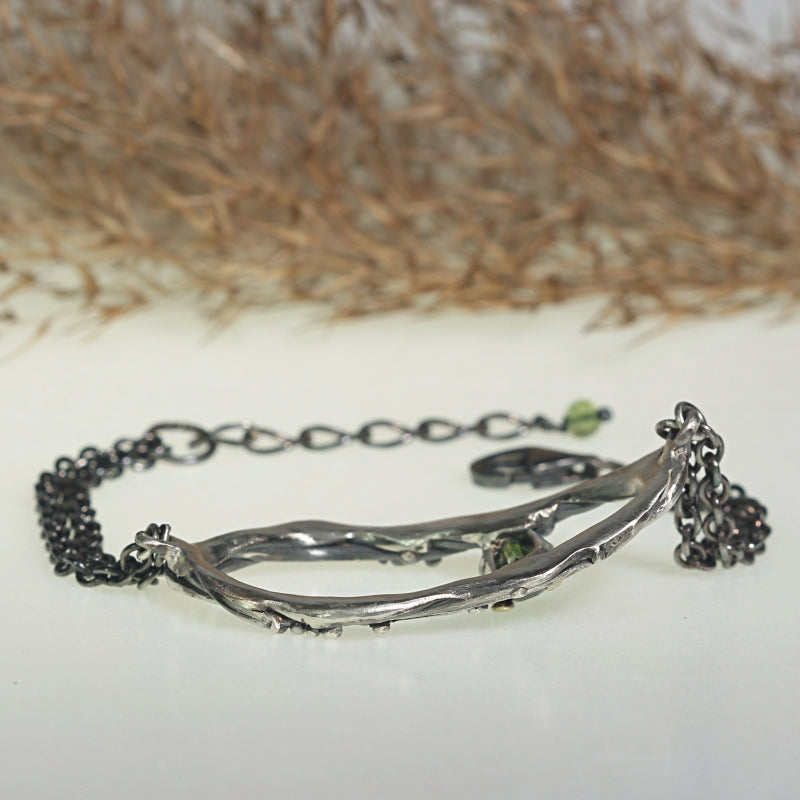 Bracelet Galaxy with green tourmaline