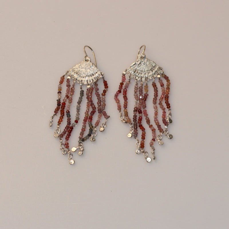 Long hanging earrings Lace with Tundra sapphires