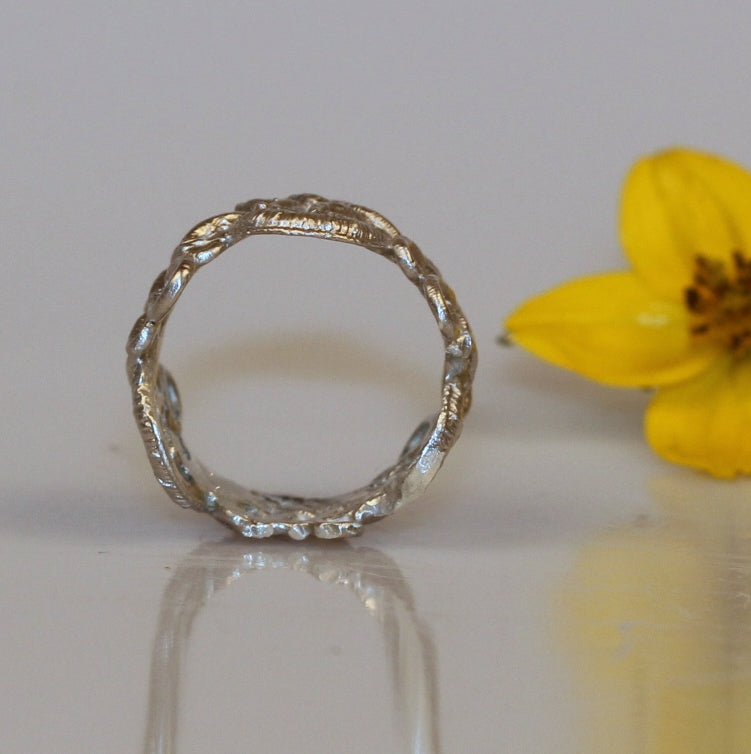 Silver Lace wide ring II