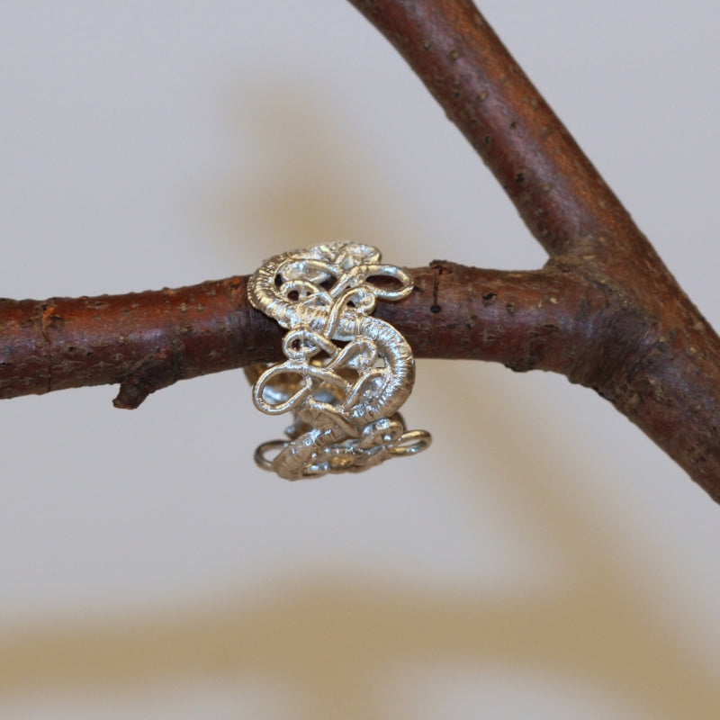 Silver Lace wide ring II