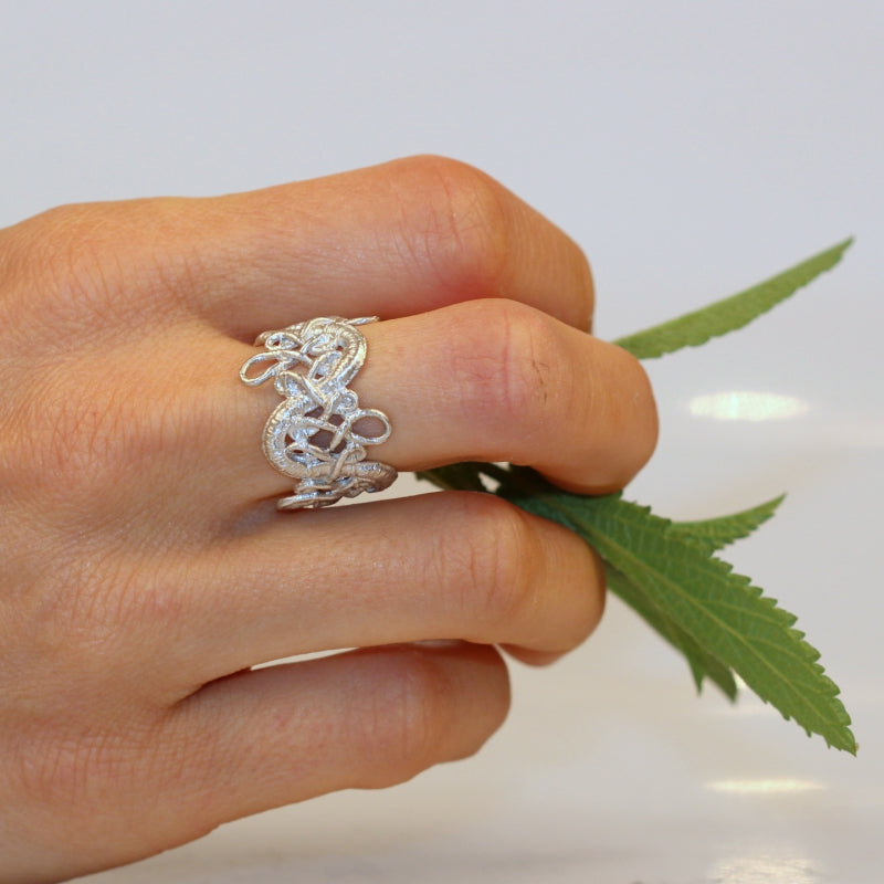 Silver Lace wide ring II