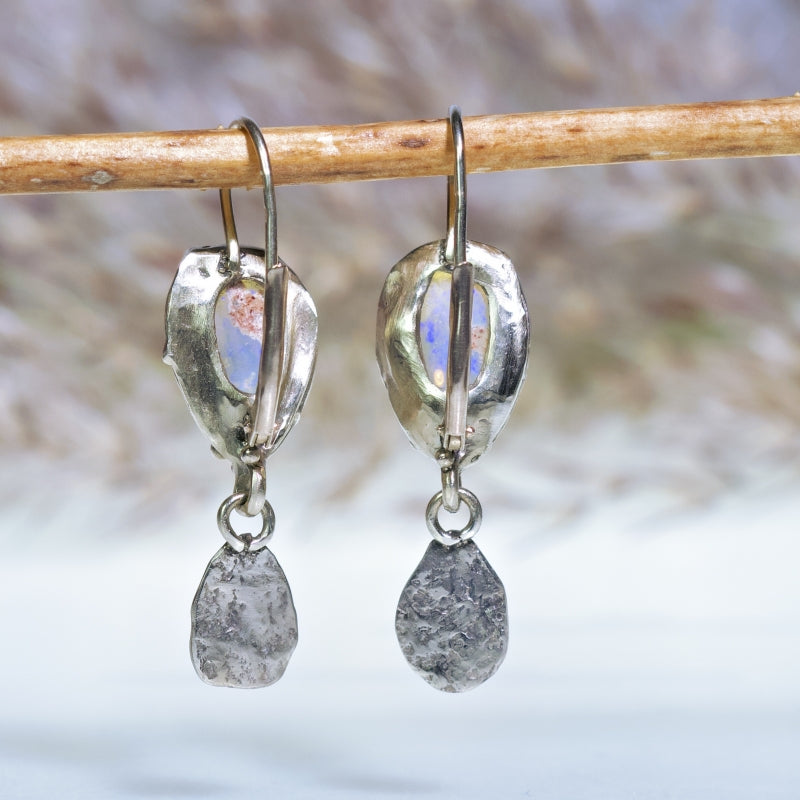 White gold earrings with Australian opals