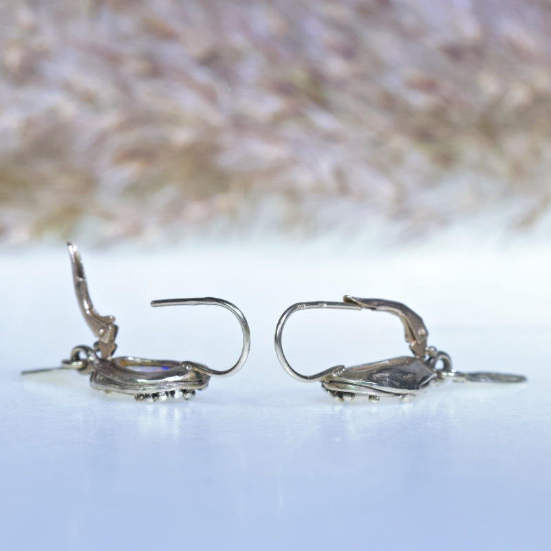 White gold earrings with Australian opals