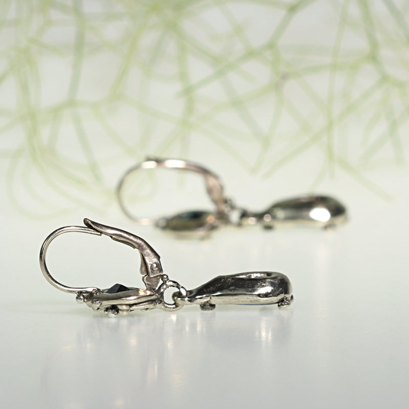 White gold earrings with opals and tourmalines