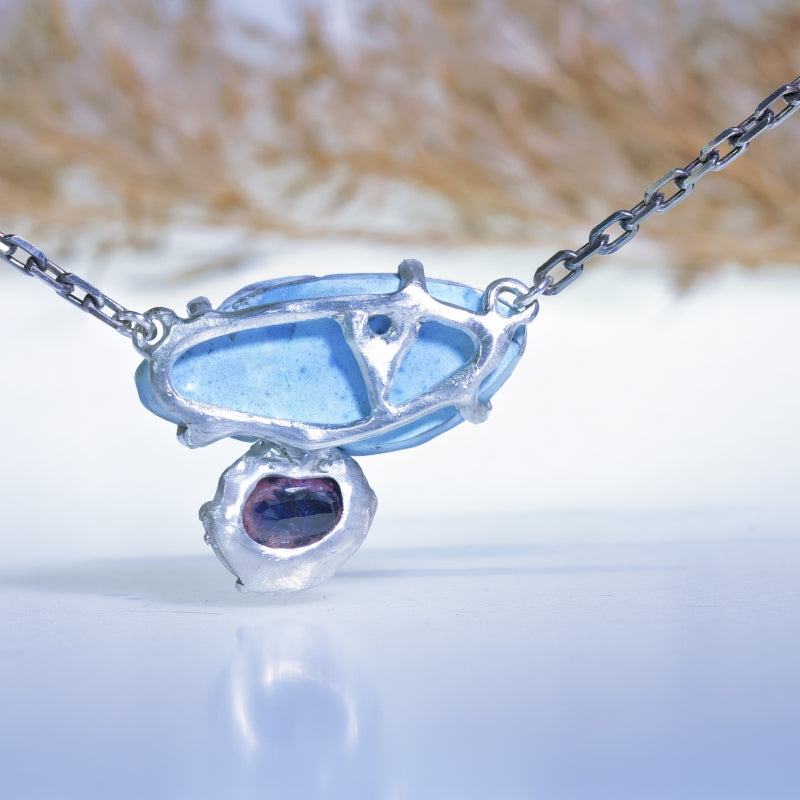 Necklace with turquoise and Winza sapphire