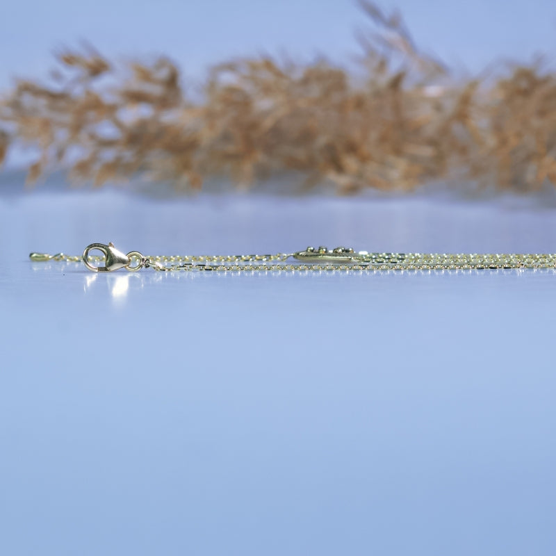 Gold lariat necklace with Trapiche diamond