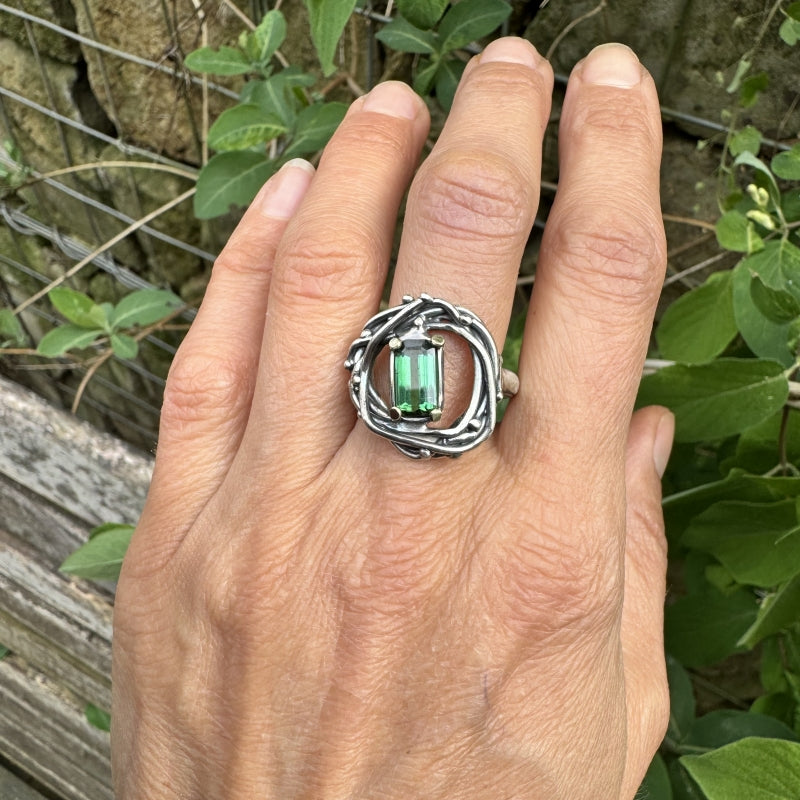 Ring Galaxy with green tourmaline