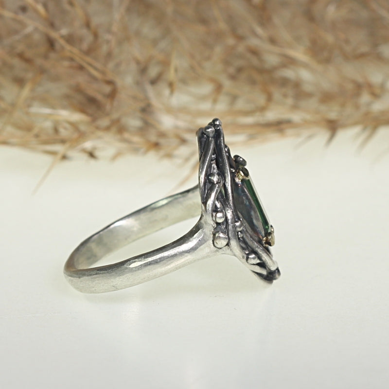 Ring Galaxy with green tourmaline