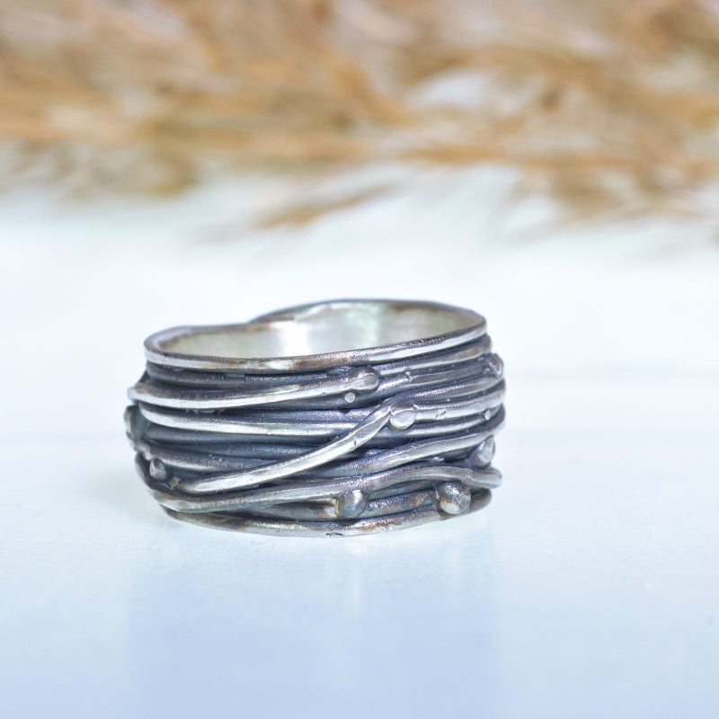 Sterling silver Galaxy ring - wide