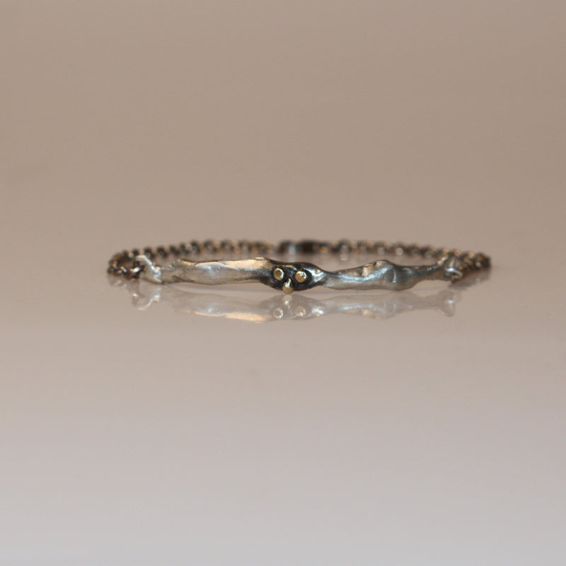 Bracelet Simply metals with three gold dots