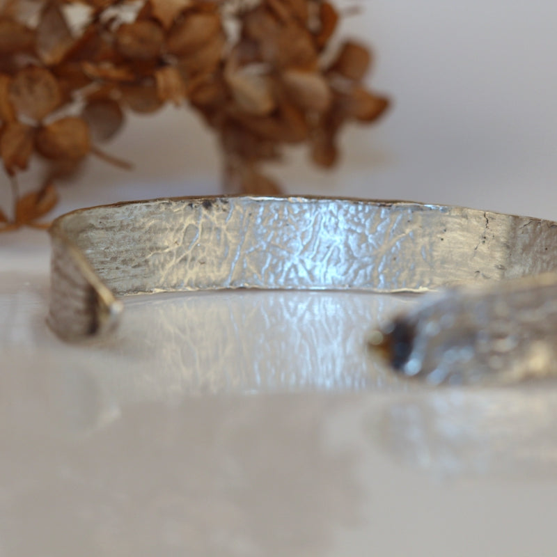 Narrow open cuff Simply metals with gold strips