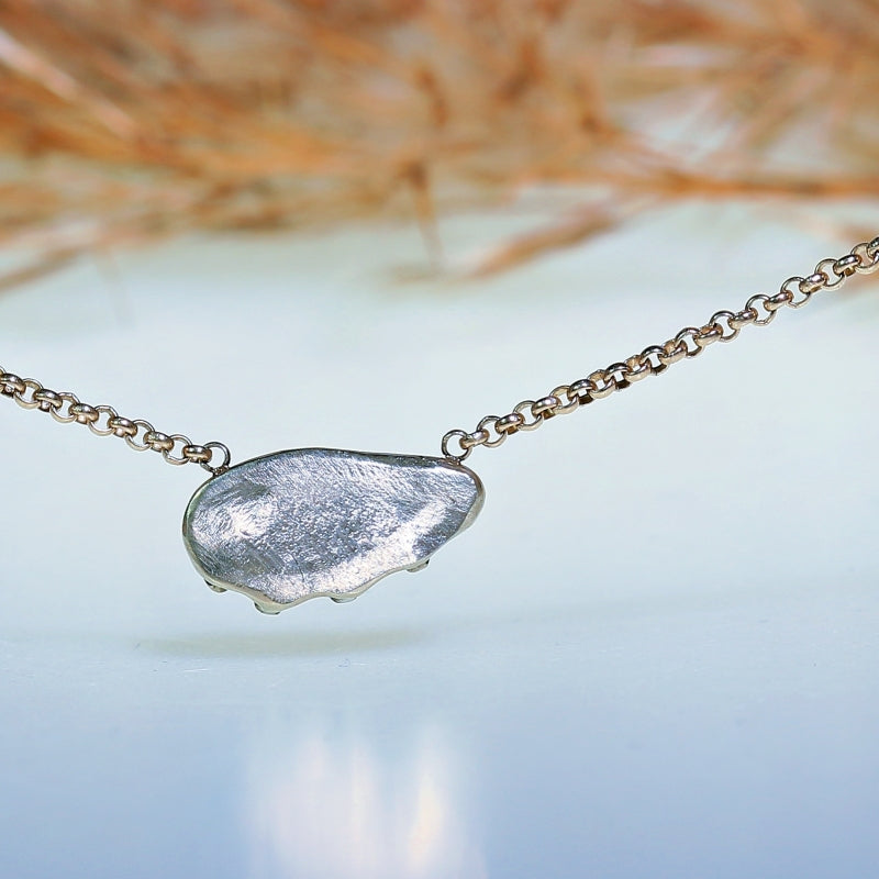 White gold necklace with crystal opal wing