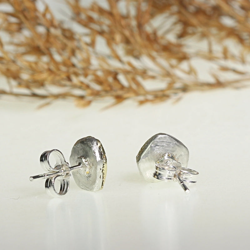 Stud earrings with dark brown tourmalines