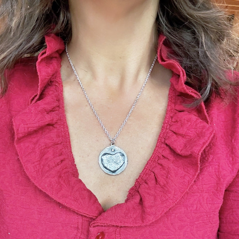 Big Heart round amulet