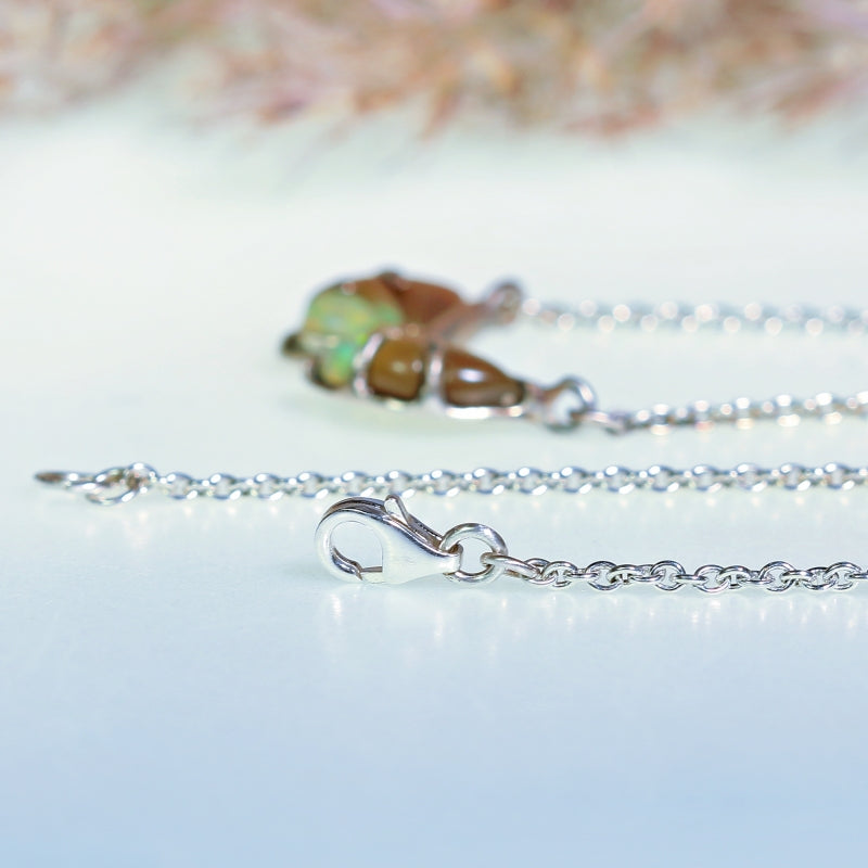 Necklace Butterfly with bi-color Ethiopian opal