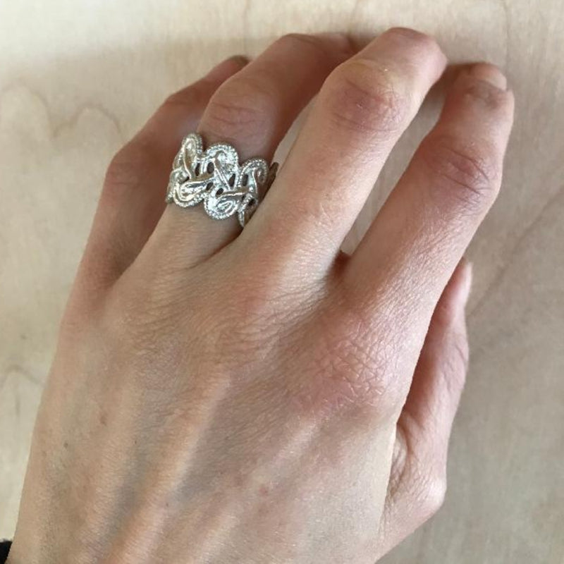 Silver Lace ring - wide I