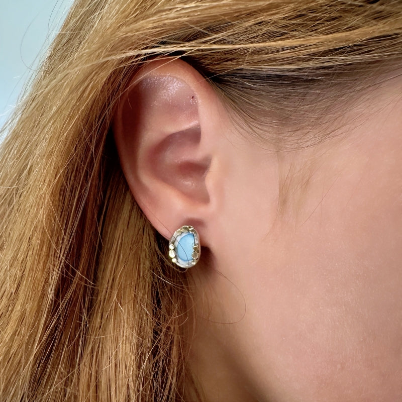 Stud earrings with turquoise