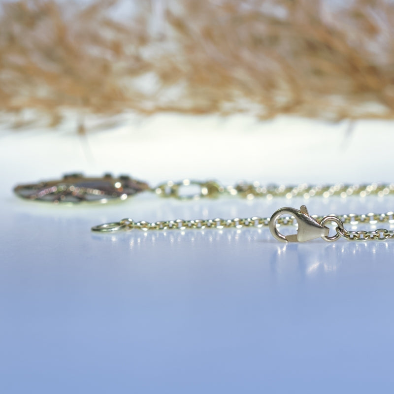 Gold necklace with Gold Sheen sapphire