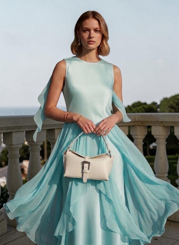 Bag Scarlet / off White se stříbrnou sponou s drahokamy