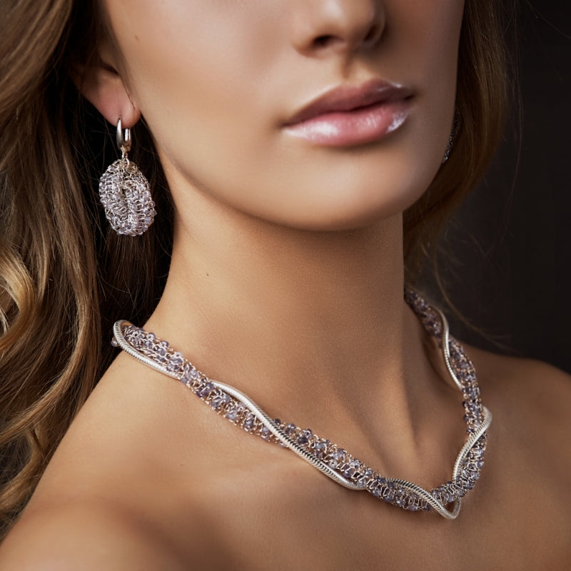 Two circle Energy earrings with tanzanites