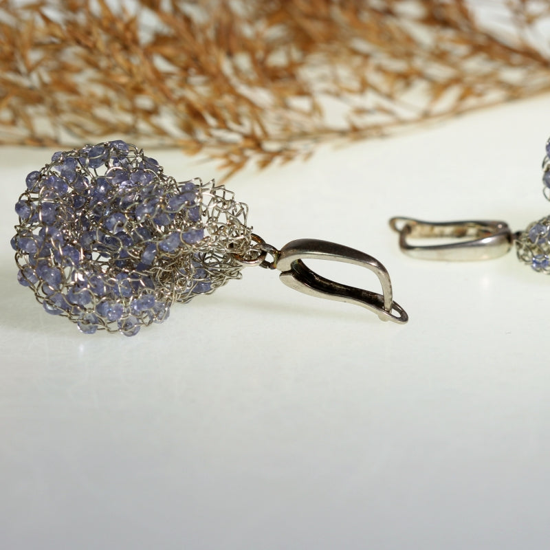 Two circle Energy earrings with tanzanites