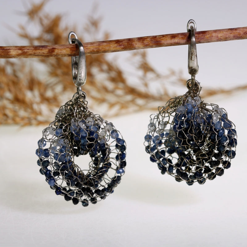 earrings Energy two circles with sapphires