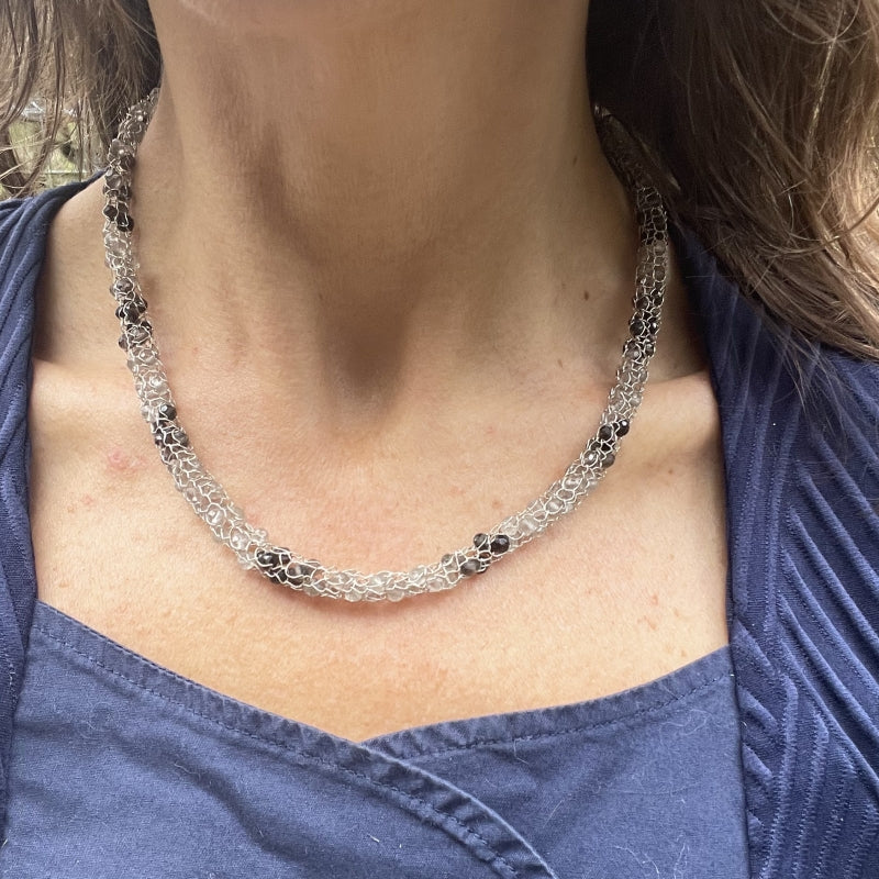 Energy necklace with smoky quartz