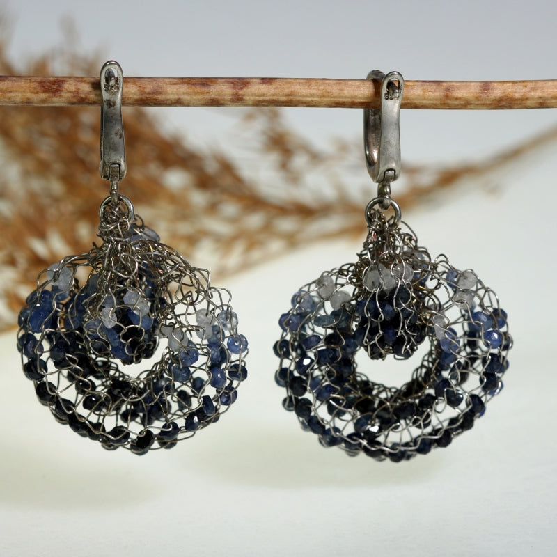 earrings Energy two circles with sapphires