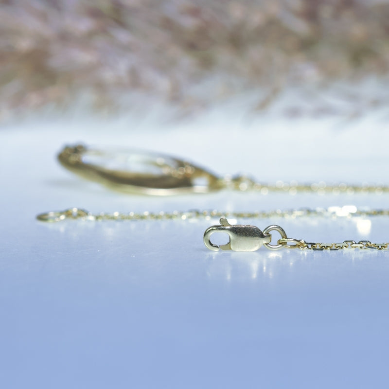 Gold Heart necklace with danburite
