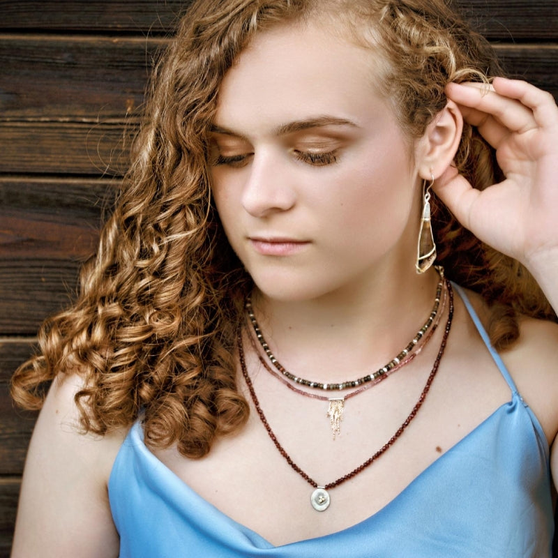 Earrings with Montana agate