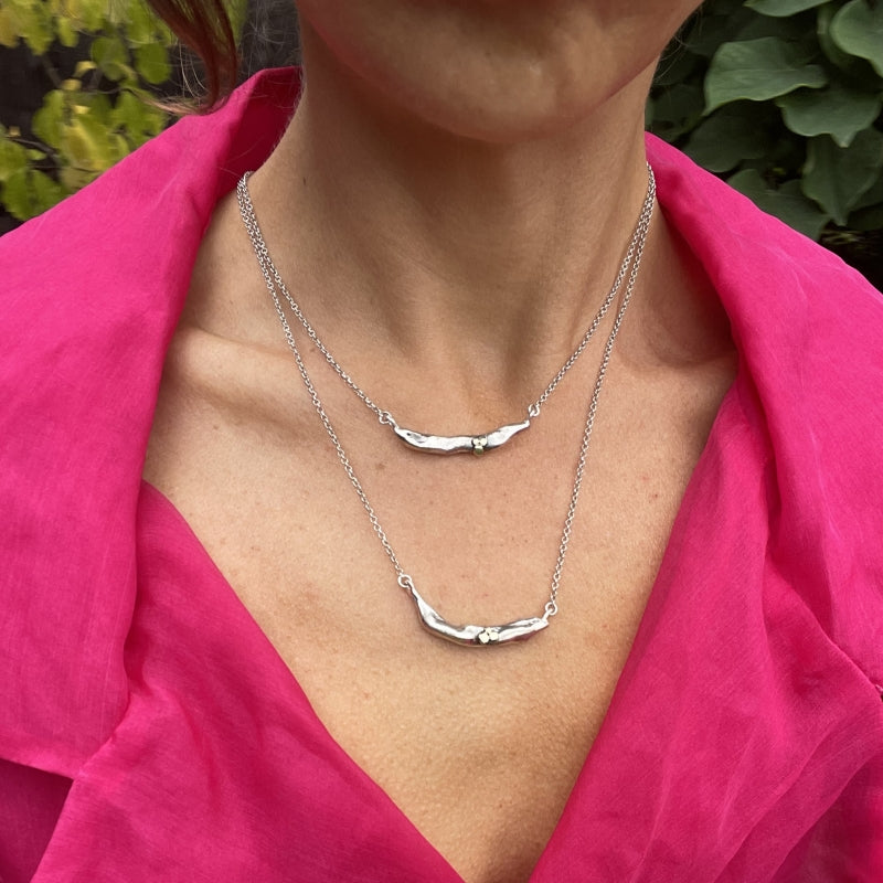 Necklace Simply metals with three gold dots