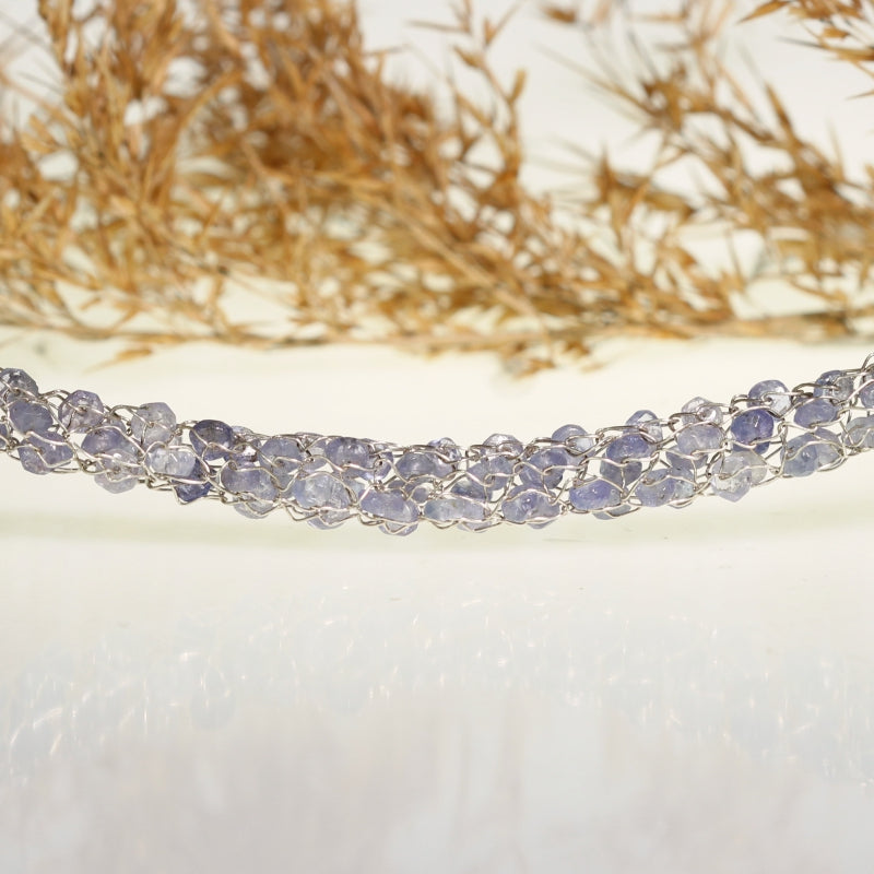 Energy necklace with tanzanites