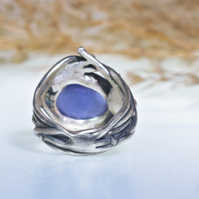 Wide ring Galaxy with tanzanite and morganite